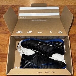 NIKE MERCURIAL VAPOR 15 CLUB TF MEN'S 8 SOCCER SHOES BLACK-BLUE DJ5968-040 NIB